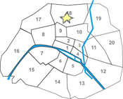 map apartment Montmartre Hill